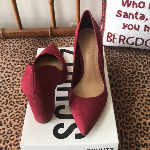 NIB Schutz “Moranita” Suede Pump in Red Wine - 7 🎅🏻🎄 - Picture 3 of 7